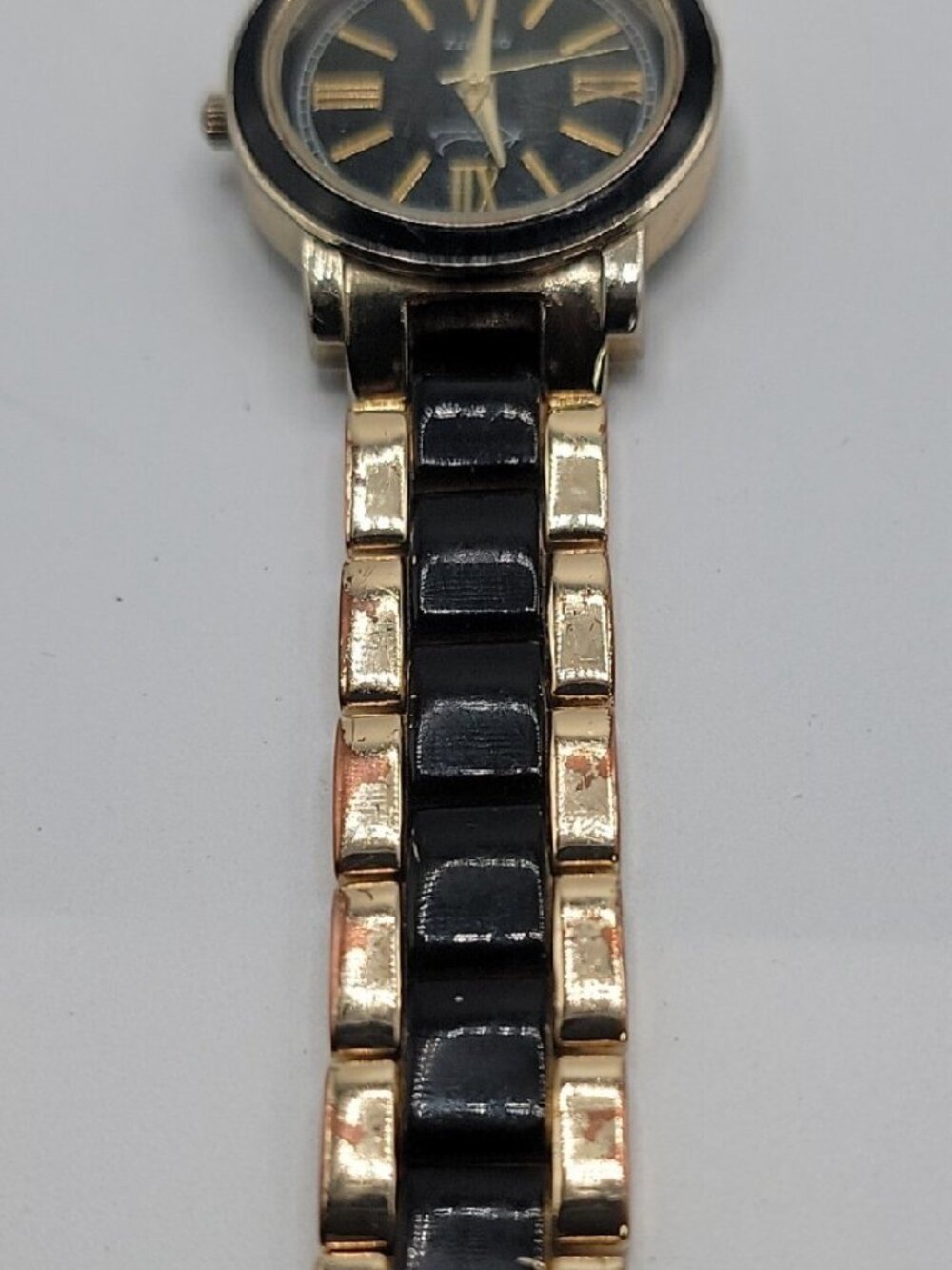Kardashian Kollection Two-Tone Gold & Black Quartz Link Bracelet Watch - Tested - Picture 7 of 16